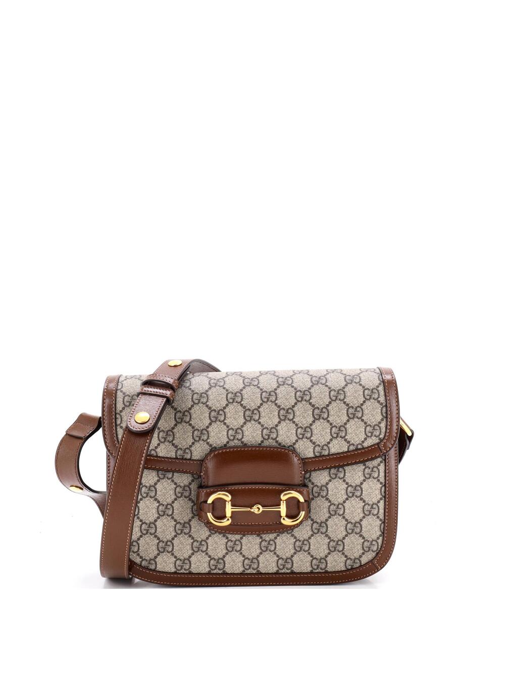 Gucci Horsebit Shoulder Bag Gg Coated #370303G21B